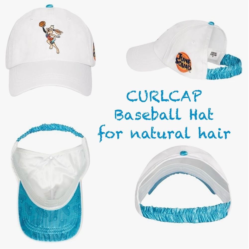 Space Jam CURLCAP backless Baseball Hat for natural hair NWT